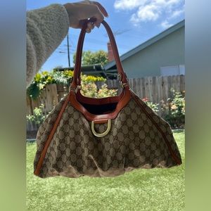Gucci Canvas Abbey D Ring Large Hobo Bag